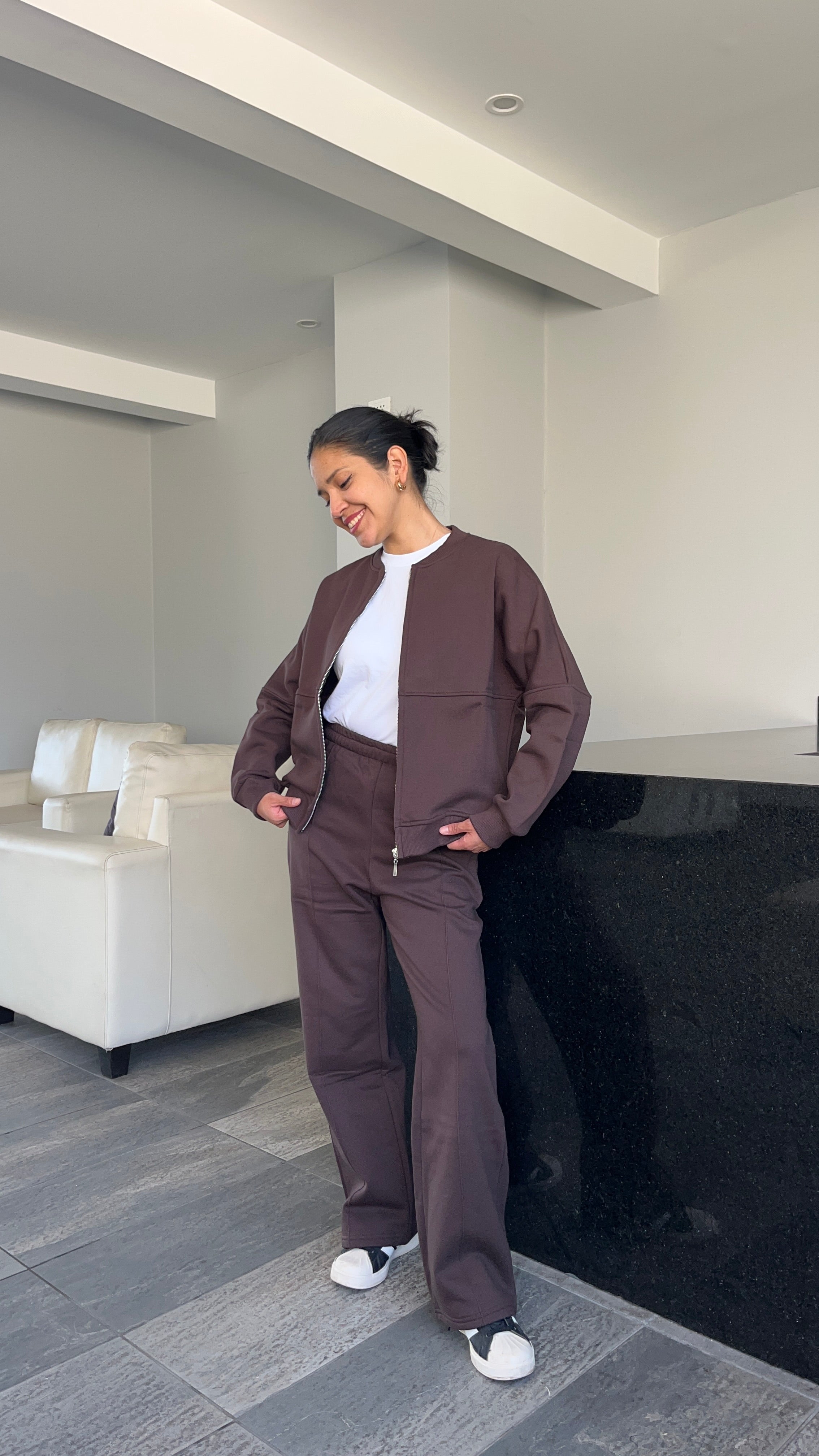 Conjunto Casaca Bomber y Pantalón Palazzo